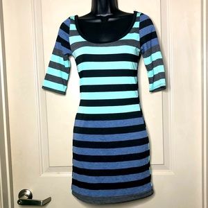 Blue & Teal Striped Dress